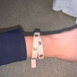 Tory Burch Double-Wrap Logo Stud Bracelet